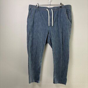 Lands End Pull On Pants Womens XXL 44 46 Blue Elastic Waist Casual Pockets
